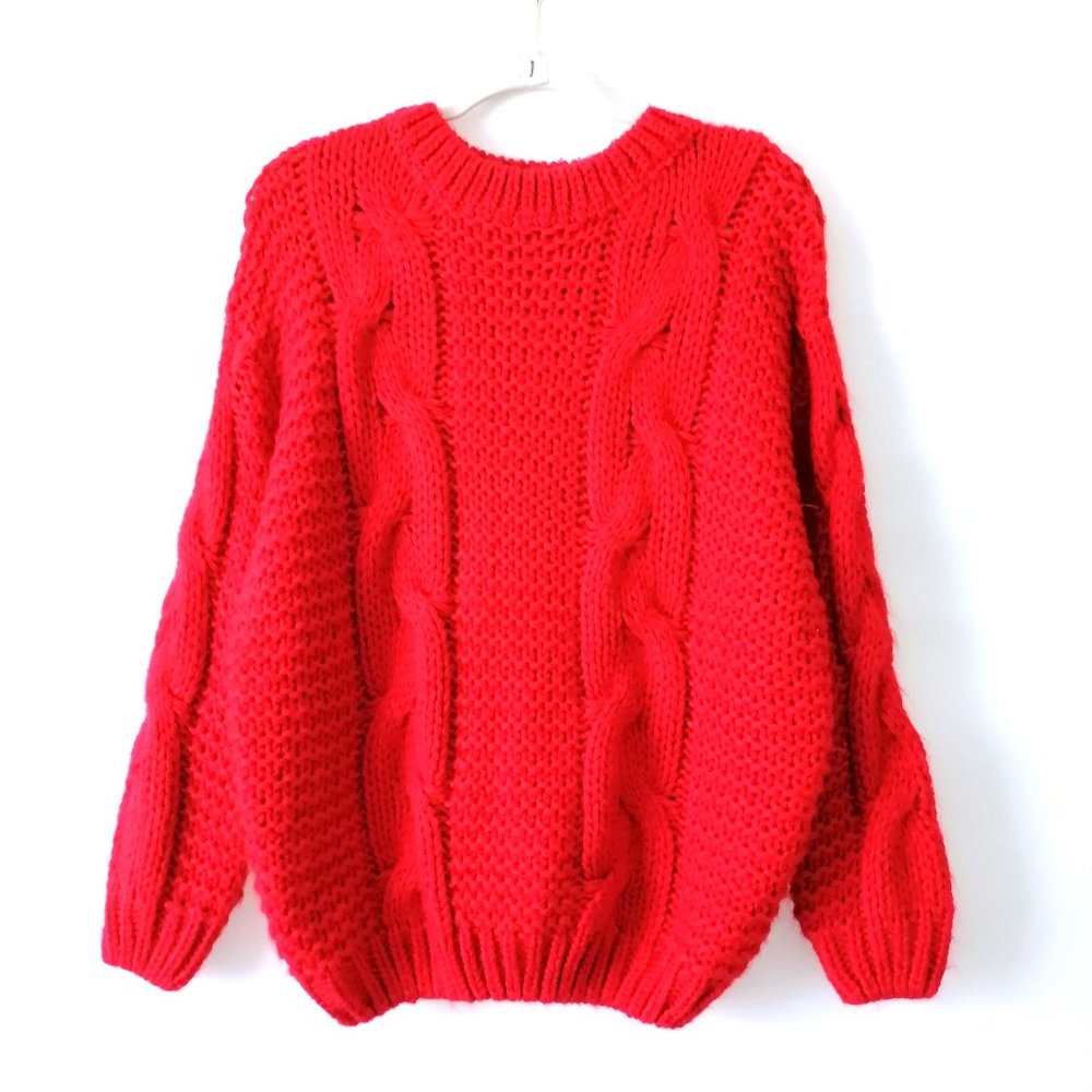Selfie Couture by Trnedology Long Sleeve Cable Knit Pullover Sweater Size XS/S